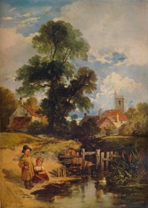 River Scene with Children: The Young Anglers
