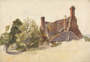 Study of a Cottage by a Lane by William James Muller