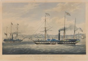 Ships of the General Steam Navigation Company. The Caledonia of 800 Tons, Leaving Hamburg - The Neptune of 800 Tons, Entering the Elbe on Her Passage to Hamburg, with Her Majesty