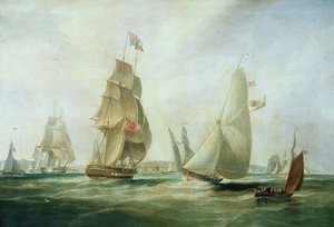 Yachts Racing off the Castle, Cowes by William John Huggins