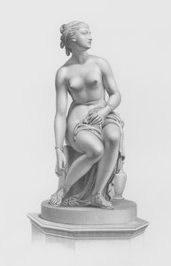 Preparing for the Bath, engraved by W Roffe from the statue by J Gibson, RA in the possession of the Earl of Yarborough