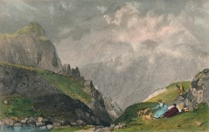 View from Langdale Pikes, Looking Towards Bowfell, Westmorland by William Kelsall
