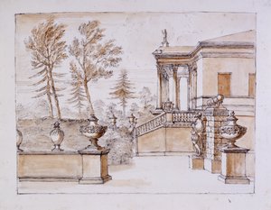 Chiswick, view of the Villa on the Inigo Jones statue side