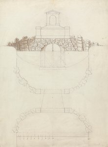 The Cascade at Chiswick House, Middlesex: Elevation and Plan by William Kent