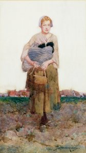 A Young Woman Carrying a Bundle by William Lee Hankey