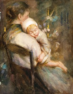 Young Mother with Child Asleep in her Lap by William Lee Hankey