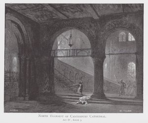 North transept of Canterbury Cathedral by William Lewis (after) Telbin