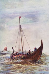 Warship of the time of King Alfred by William Lionel (after) Wyllie