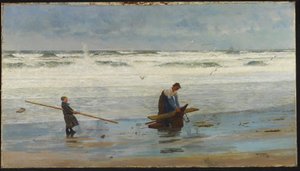 Gathering Driftwood, Holland by William Lionel Wyllie