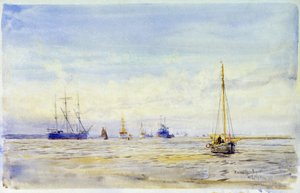 The Hamble River and boating by William Lionel Wyllie