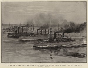 The United States flying Squadron under Commodore Schley which assembled at Hampton Roads