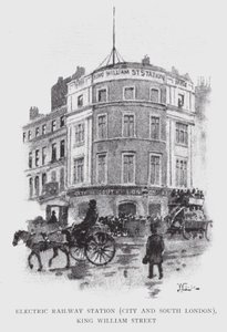 Electric Railway Station, City and South London, King William Street by William Luker