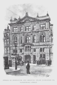 Offices of Peninsular and Oriental Steam Navigation Co, Leadenhall Street by William Luker