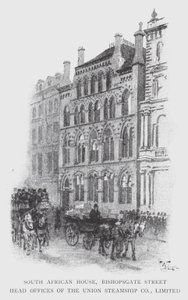 South African House, Bishopsgate Street, Head Offices of the Union Steamship Co, Limited by William Luker