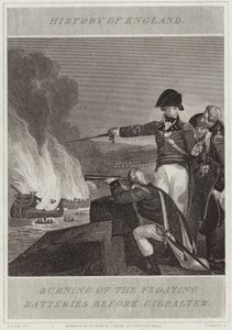 Burning of the floating batteries before Gibraltar by William Marshall Craig