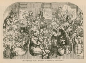 Parliamentary Train: Interior of the Third Class Carriage, from 