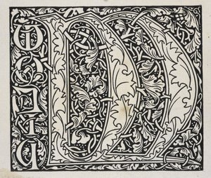 Initial, Black and White by William Morris