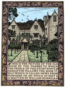 Kelmscott Manor, Gloucestershire, Frontispiece to News from Nowhere, c1892