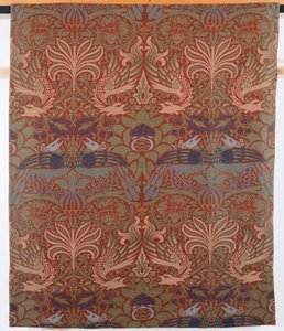 Peacock and Dragon, Hand Loomed Twill Curtain, Morris & Co., 1878 by William Morris