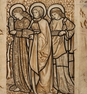 Three Marys at the Sepulchre (Design for Stained Glass)