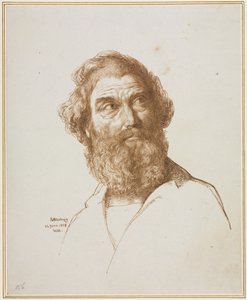 Head of a Bearded Man Gazing to His Left by William Mulready