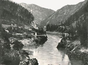 The Rockies: the Frazer Canyon and Cariboo Road Bridge, near Spuzzum, Canada, 1895 by William Notman and Son