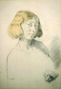 Vera Hone and Her Dog by William Orpen