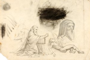 Studies--Villa Borghese, 2 Figures, etc. by William Page