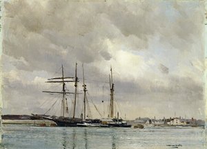 Boats in Harbour, Loading China Clay