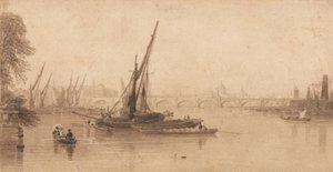 Waterloo Bridge from the Garden of M. A. Taylor, Esq. by William Parrott