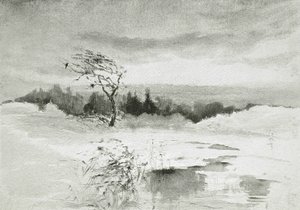 Landscape with Water and Windswept Tree