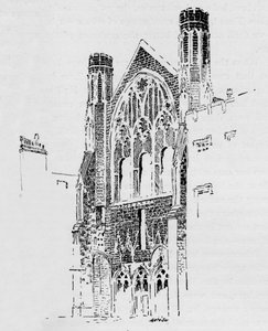 East Front of St. Stephens Chapel as it Appeared After the Fire of 1834 by William Patten
