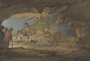 A Cave in Sunlight, with Figures by William Payne