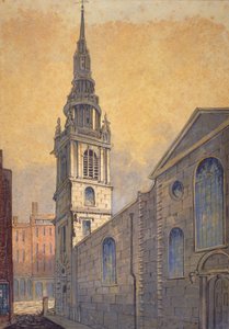 Church of St Mary le Bow from Bow Churchyard, City of London by William Pearson