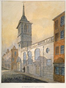 South-east view of the Church of St Margaret Lothbury, City of London, 1815 by William Pearson