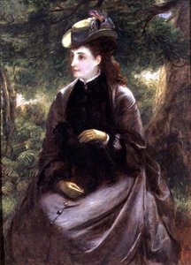 Portrait of a lady resting with her dog