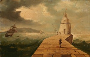 A View of Poolbeg Lighthouse by William Sadler