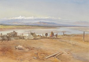 The River Chenab, Punjab by William Simpson