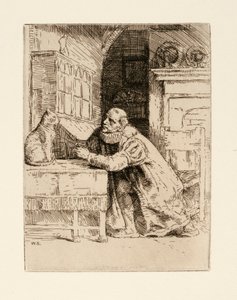 Montaigne and the Cat. Illustration for Izaak Walton and Charles Cotton