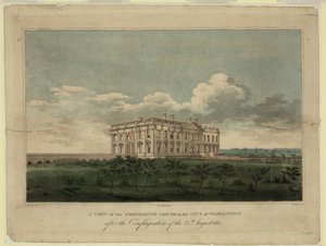 View of the White House in the City of Washington after the Conflagration of the 24th August 1814 by William Strickland