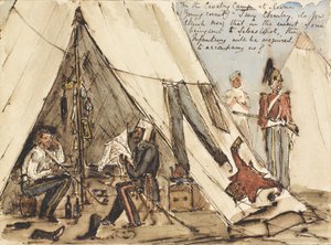 In the Cavalry Camp at Devna (Young Cornet) by William Thomas Markham