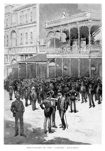 Speculators On The Corner, Ballarat, Australia, 1886 by William Thomas Smedley