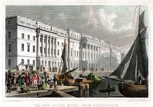 The New Custom House from Billingsgate, City of London by William Tombleson