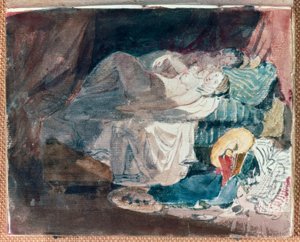 Nude Girl and a Companion on a Bed