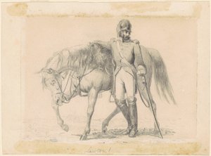 Dragoon with His Charger by William Tylee Ranney
