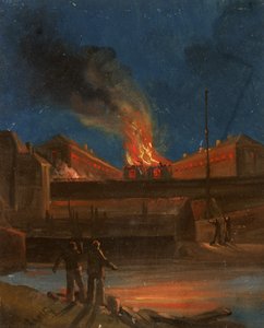 Bristol Riots: The Gaol Burning, c.1831 by William W. Wheatley