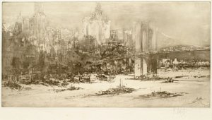Brooklyn Bridge, New York (large plate) by William Walcot