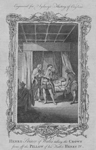 Henry Prince of Wales Taking the Crown from Off the Pillow of His Father Henry IV, 1773 by William Walker