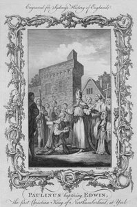Paulinus baptising Edwin, the first Christian King of Northumberland, at York by William Walker