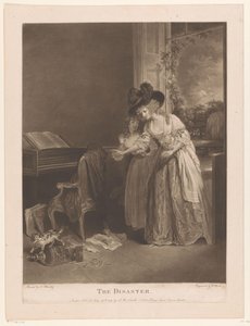 Young Women Discovering a Cat Has Caught the Bird from the Cage by William Ward